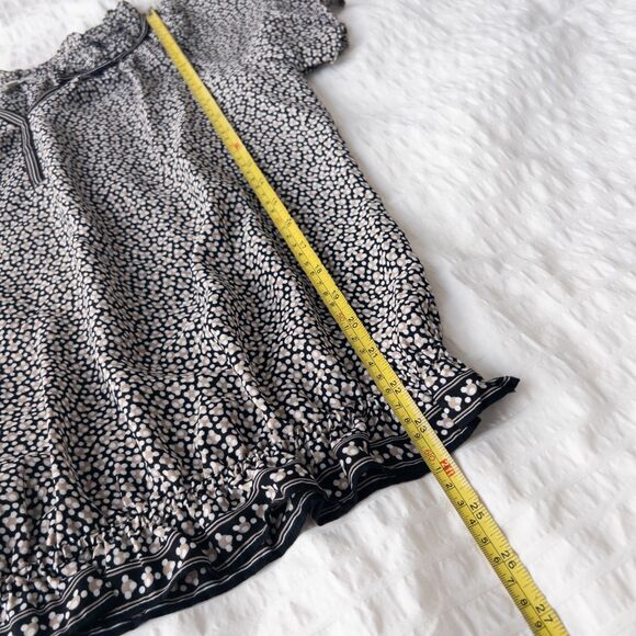 Boho Prairie Peasant Ruffle Blouse w/ Flutter Sleeves Max Studio Size M - Picture 10 of 13